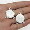 10pcs Fit 20mm Round Glass Cabochon Base Setting Pendant Tray For Jewelry DIY Making Antique Silver Color FM4024