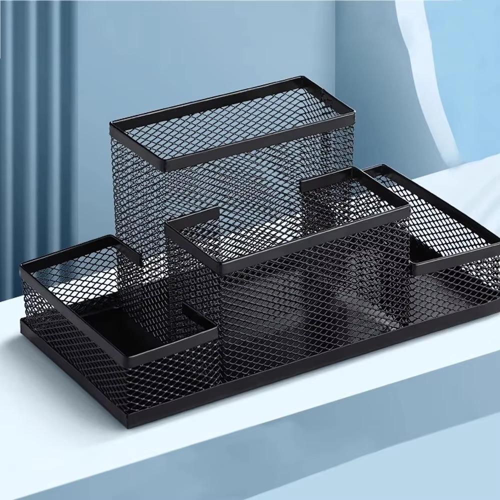 3/4 Grid Pencil Storage Box Mesh Design Desk Stationery Organizer Practical Pen Holder  Education
