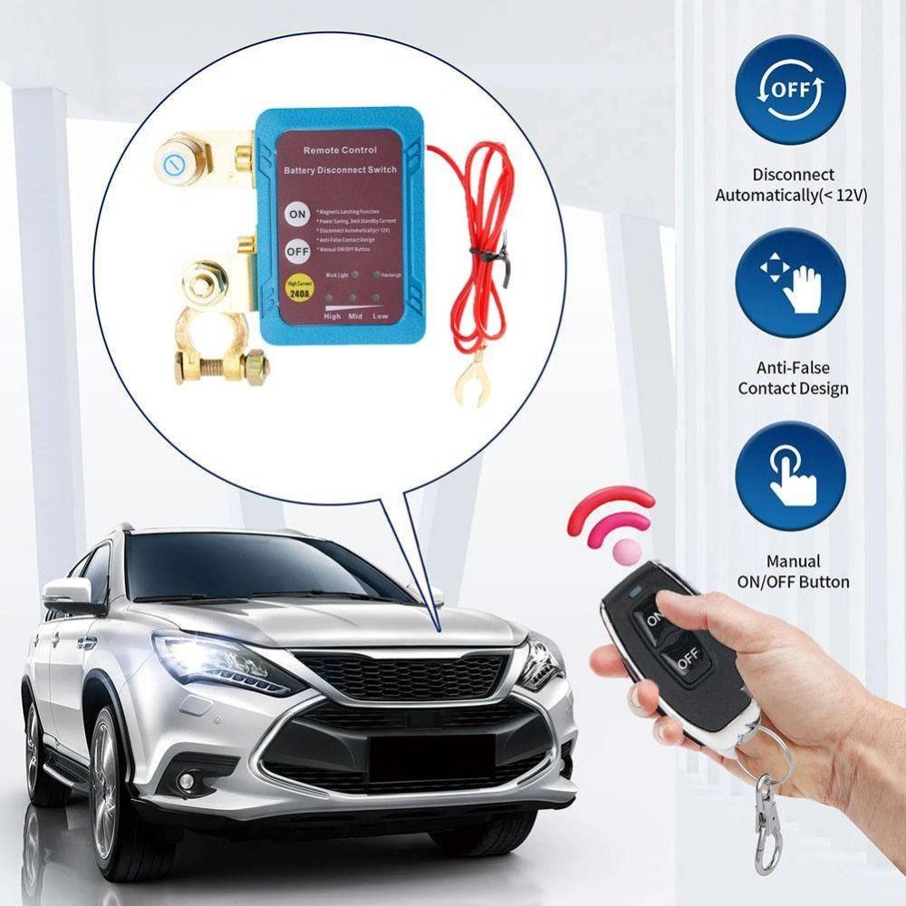 12V 240A Car Battery Disconnect Switch Automatic Power Shut Off Quick Cut-off Power Cut Off Kill Switches Protective Battery