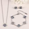 Four-leaf Clover Three-piece Set Bracelet Necklace and Earrings Colorfast Luxurious and Fashionable