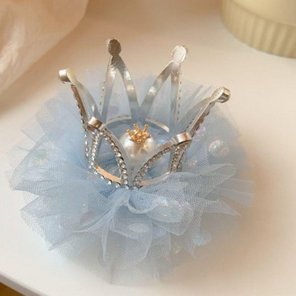 Fashion Cute Zinc Zinc Alloy Gauze Pearl Headdress Rhinestone Girl Hairpin Hair Accessory Headwear Hair Clip