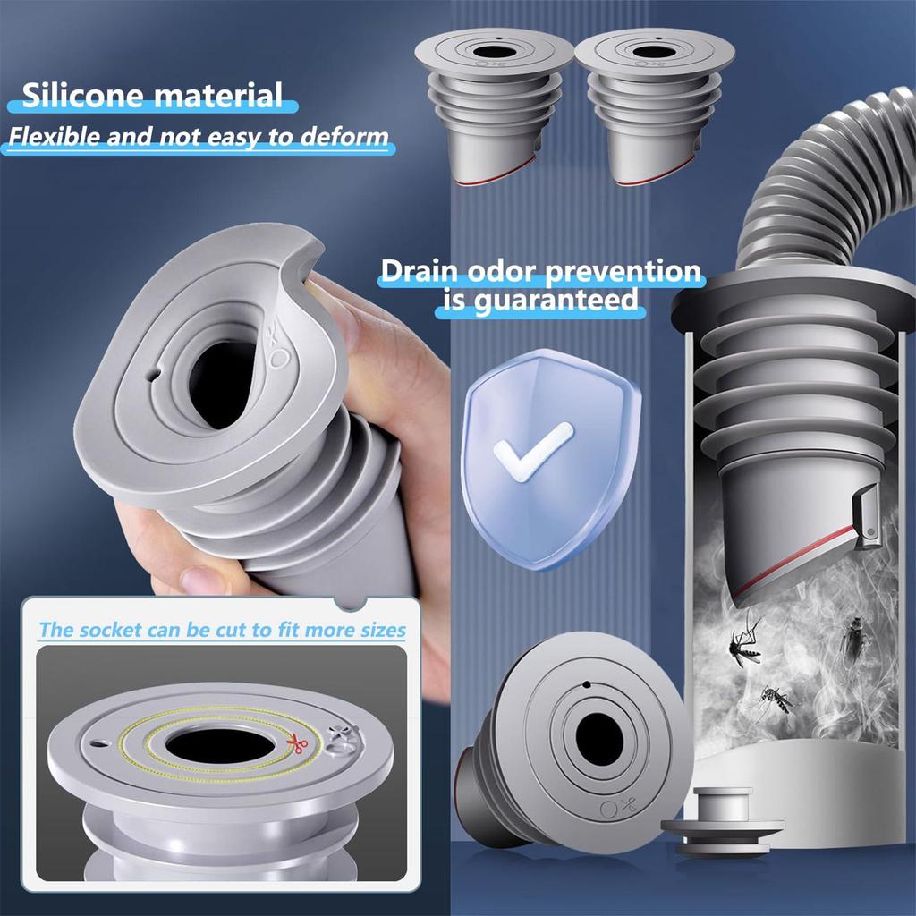 Silicone Bathroom Sewer Seal Ring Kitchen Sink Sewer Pipe Plug Washing Machine Anti-odor Leakage Floor Drain Seal Connector Plug