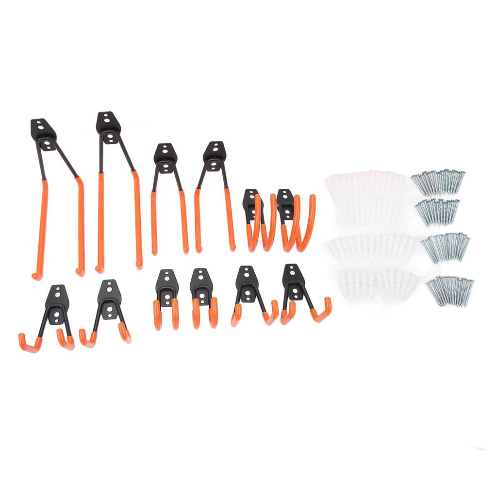 Garage Storage Hooks Orange Yellow Wall Type Metal Heavy Duty Garage Storage Hooks Shovels Brooms
