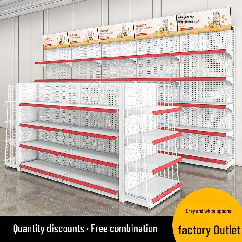 Multi-Layer Island Display Rack for Supermarkets, Convenience Stores, Pharmacies, Stationery, and Snack Shops