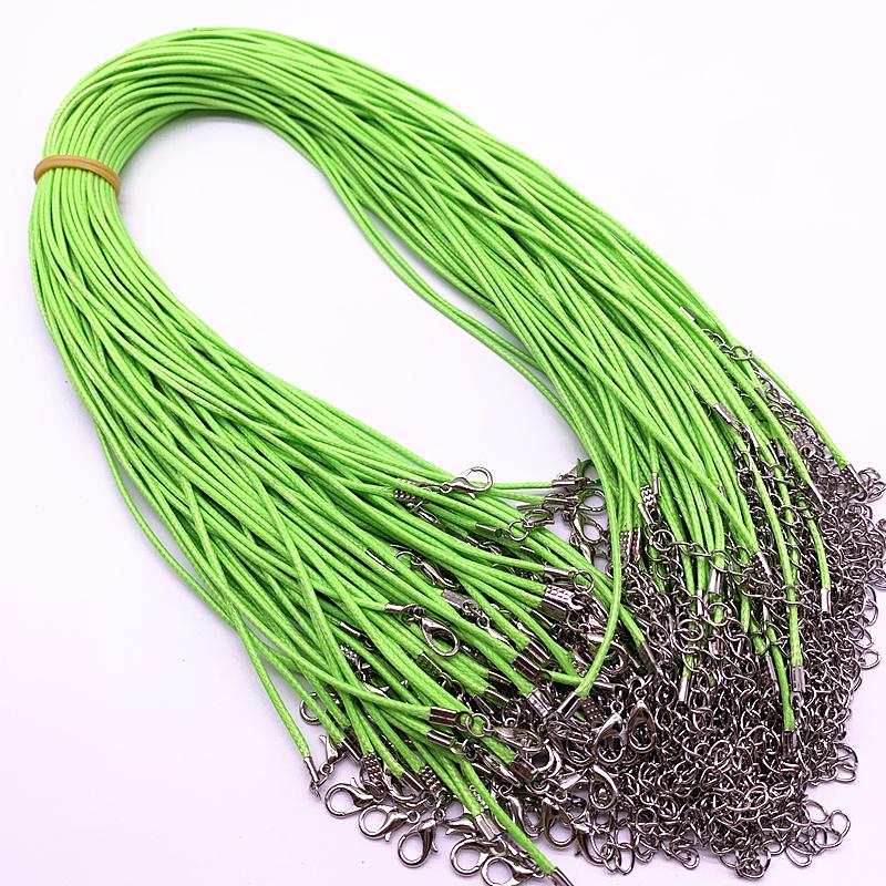 New 10pcs 1.5mm Leather Cord Wax Rope Chain Necklace Extender Chain Lobster Clasp DIY Jewelry Accessories