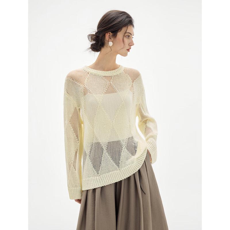 ELLE Women s Loose Knit Sweater L 7470₽