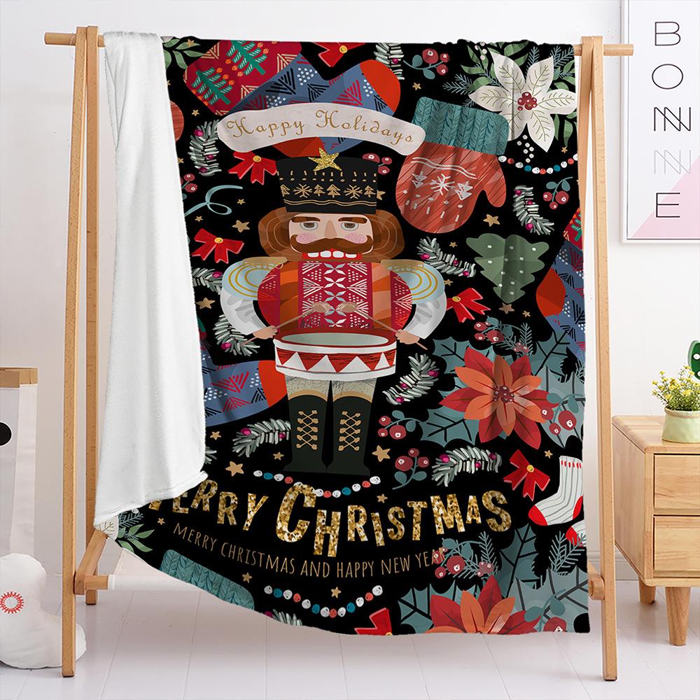 Blanket Flannel Blanket Christmas Illustration 3D Digital Printing Blanket Blanket Living Room