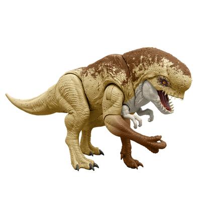 Mattel Jurassic World Battle Roaring Dinosaur Rex Figure for 50cm Ages JGB58 Action! Kids, Approx. Long, 4+, Brown,