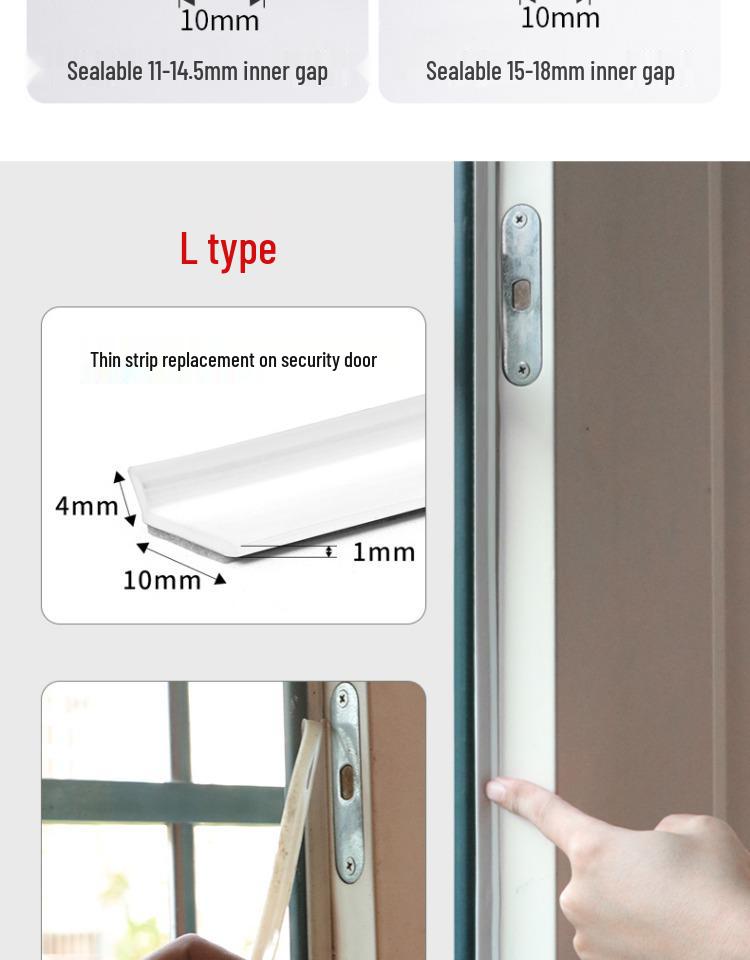 Diebstahlsichere selbstklebende Silikon-Dichtungsleiste für Tür und Fenster zum Abdichten gegen Wind und zur Isolierung