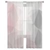Pink Geometric Triangle Gray Gradient Chiffon Sheer Curtains For Living Room Bedroom Home Decoration Window Voiles Tulle Curtain