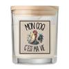 Bougie parfumée - PLANETEE - Mon coq c'est ma vie - Vanille - Verre 8,5 cm - Couvercle bambou