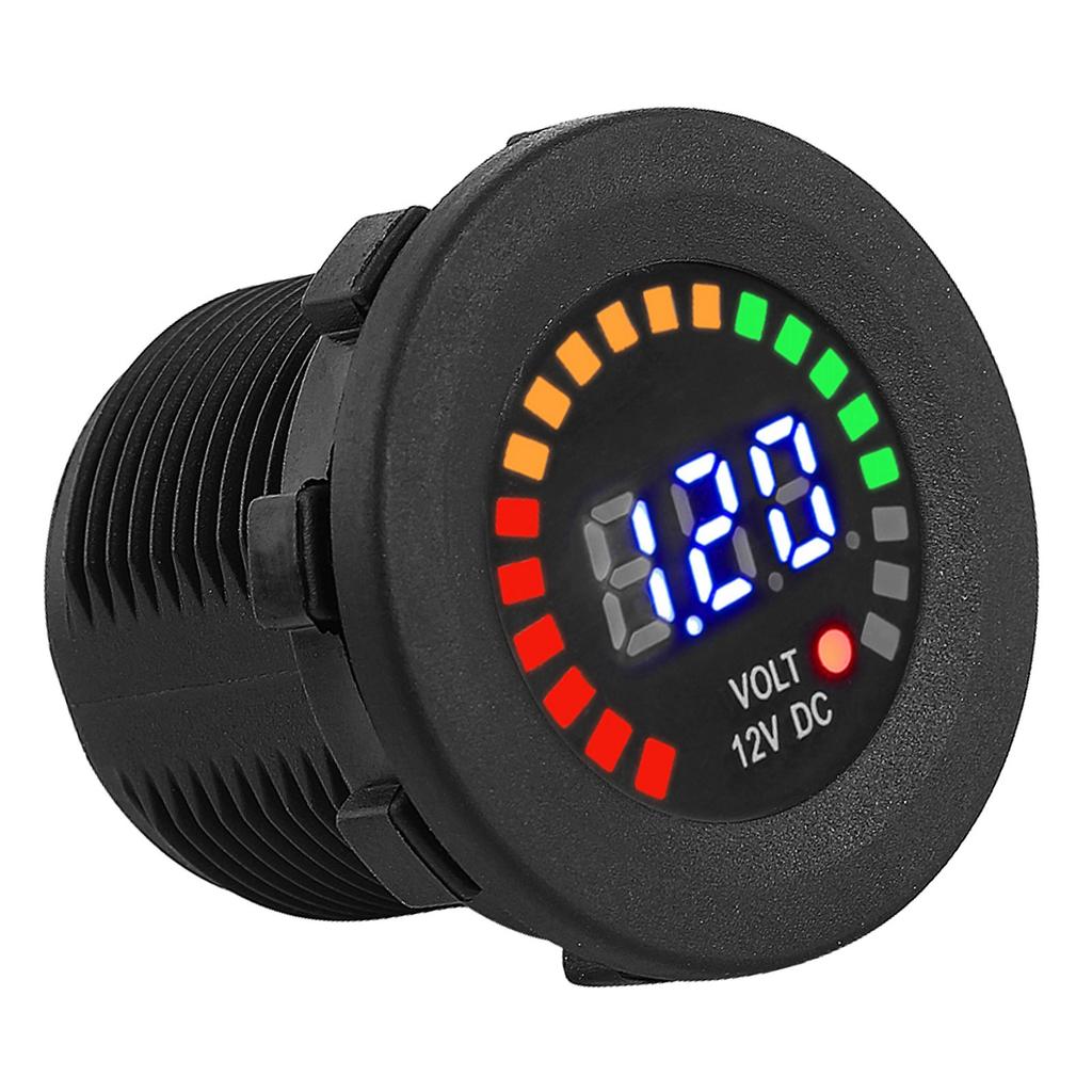 12 V Motorcycle Car LED Digital Display Voltmeter Waterproof Voltage Volt Meter Gauge Black New