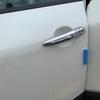 RUIQ Exterior Door Handle Covers for Nissan Kicks Full Chrome Plated Smart Key Entry Button P15, Coverage, (No Hole)