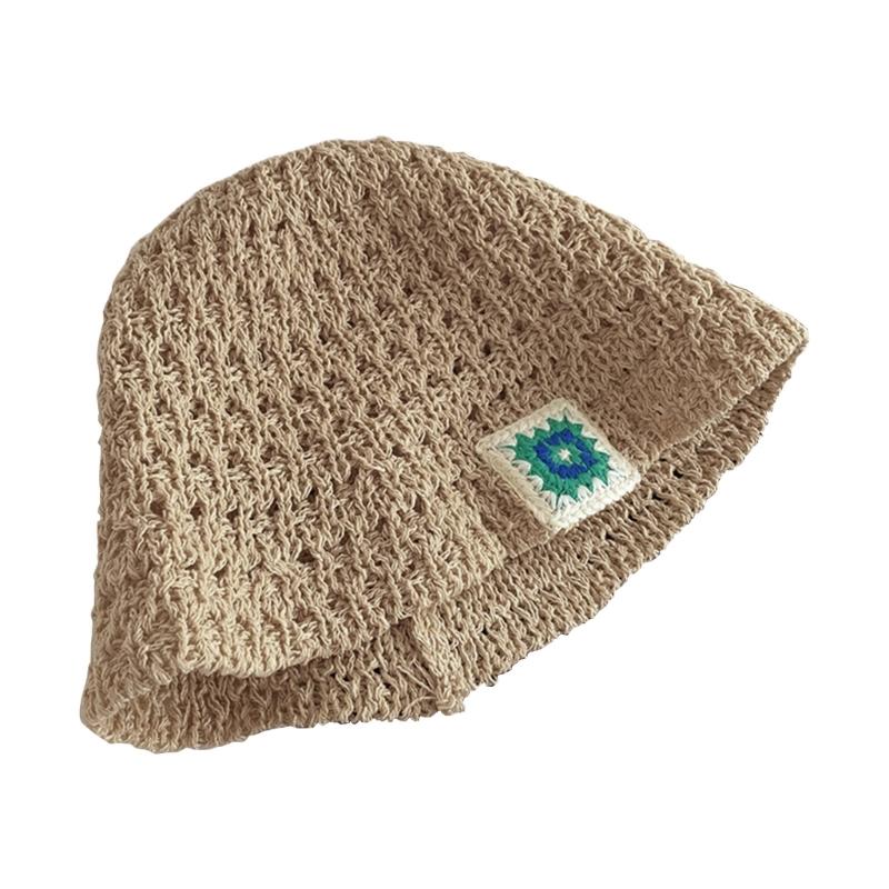 

Popular Female Hat Knitting Beanie Hat Handmade Crochet Hollow Hat Y2K Women Hat Girls BeachPhotowear Hat Fisherman Cap 1 хаки