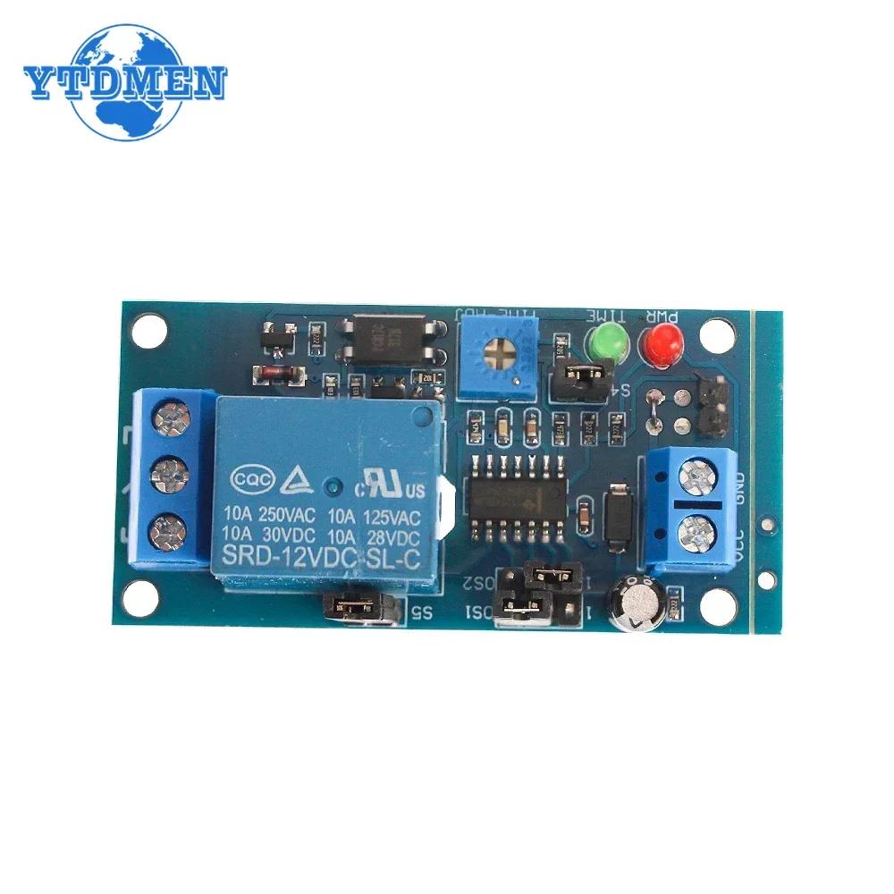 DC 5V 12V Delay Relay Normal Open Time Delay Relay Module Timer Relay Control Switch Adjustable Potentiometer LED Indicator