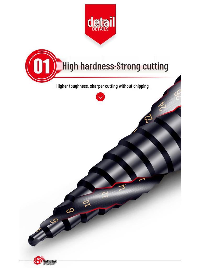 Cobalt Multifunctional Step Drill Bit for Hard Metals and Stainless Steel