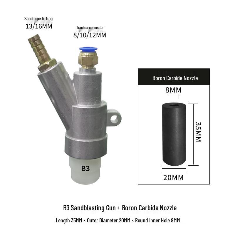 Type B Boron Carbide Sandblasting Nozzle for Manual & Automatic Rust Removal Machines