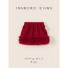Girls' Red Skirt, Children's Winter Short Skirt, New Year's Winter Clothing, New Year's Clothes, Girls' Autumn and Winter Tutu Skirt