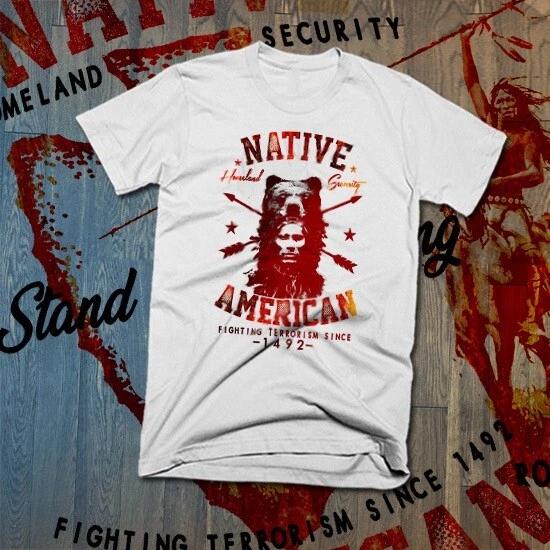 

American Indian T-Shirt Native Indigenous Warrior Headdress Totem Pole Bear mask 3XL