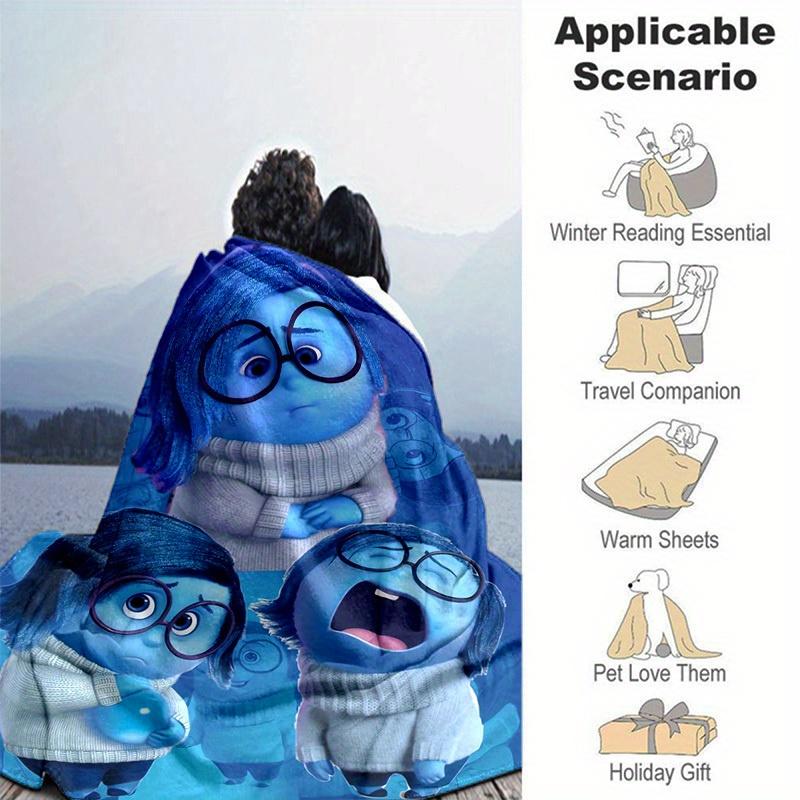 1pc,"Home Decor Blue Character Blanket Perfect for Sofa, Bedroom, Living Room, Travel