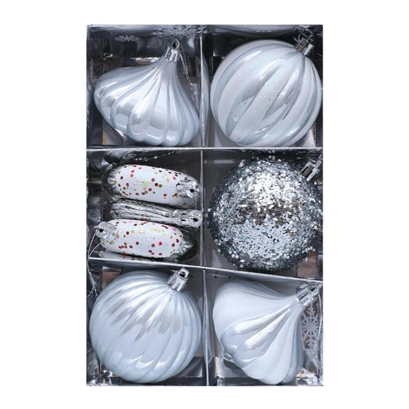 8PCS Colorful Christmas Tree Decorations With Unique Artwork Durable Plastic Ornament For Indoors Outdoor Use