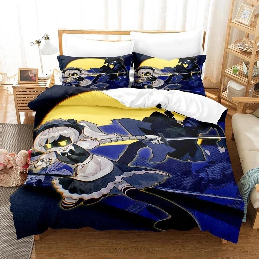 Fashion 3D Printing  Anime Murder Drones Bedding Set Cartoon Three-piece Set Adult Kid Bedroom Duvet Cover Sets  Home Textiles