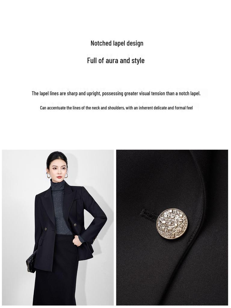Nanyou Women's Professional Waist-Cinched Suit Jacket for Business and Commute - Autumn/Winter Collection