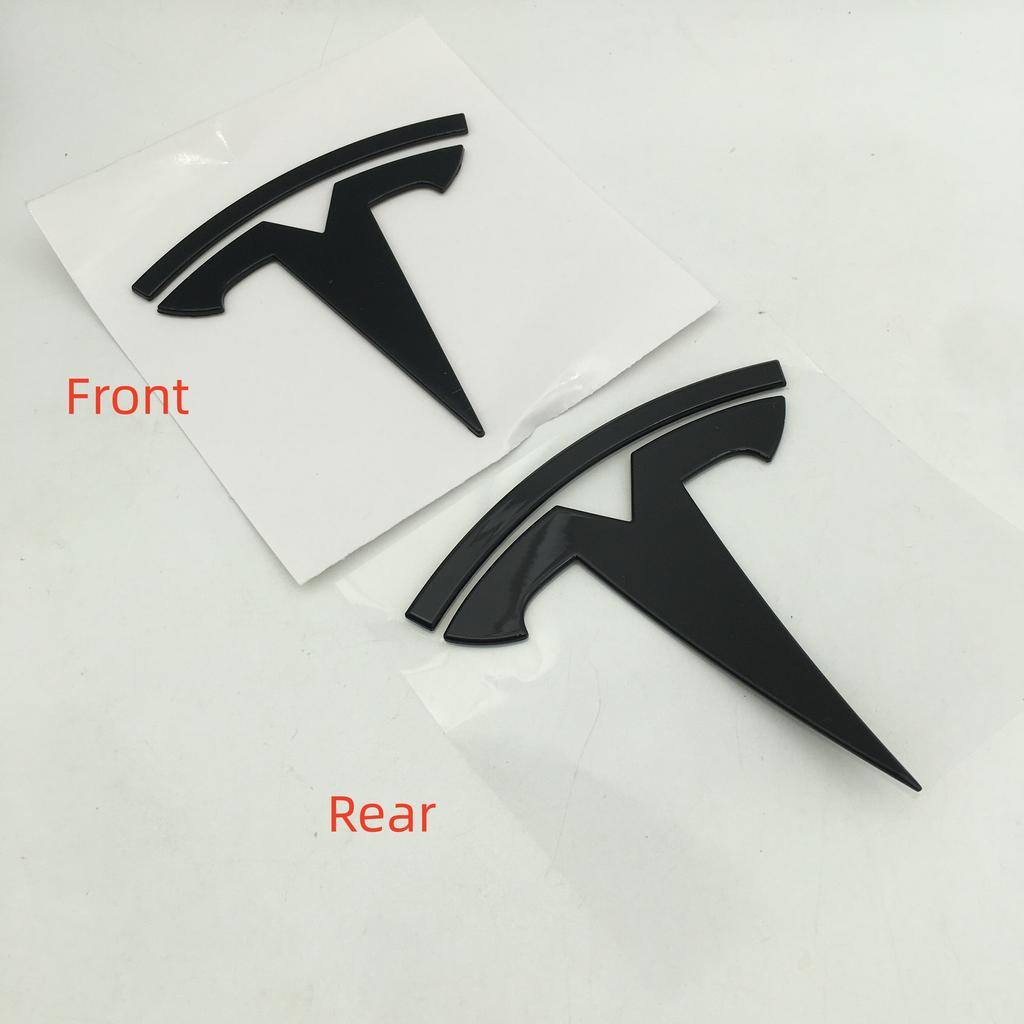 1-3 Stück glänzend schwarz für Tesla Model 3 Mode Y Auto Frontemblem Heck Kofferraum Lenkrad Aufkleber Abzeichen Decal Styling