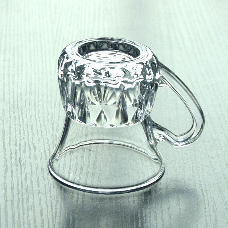 Espresso Cup, Retro Home Coffee Cup with Handle Small Delicate Transparent Glass Afternoon Teacup Women's European Milk Cup