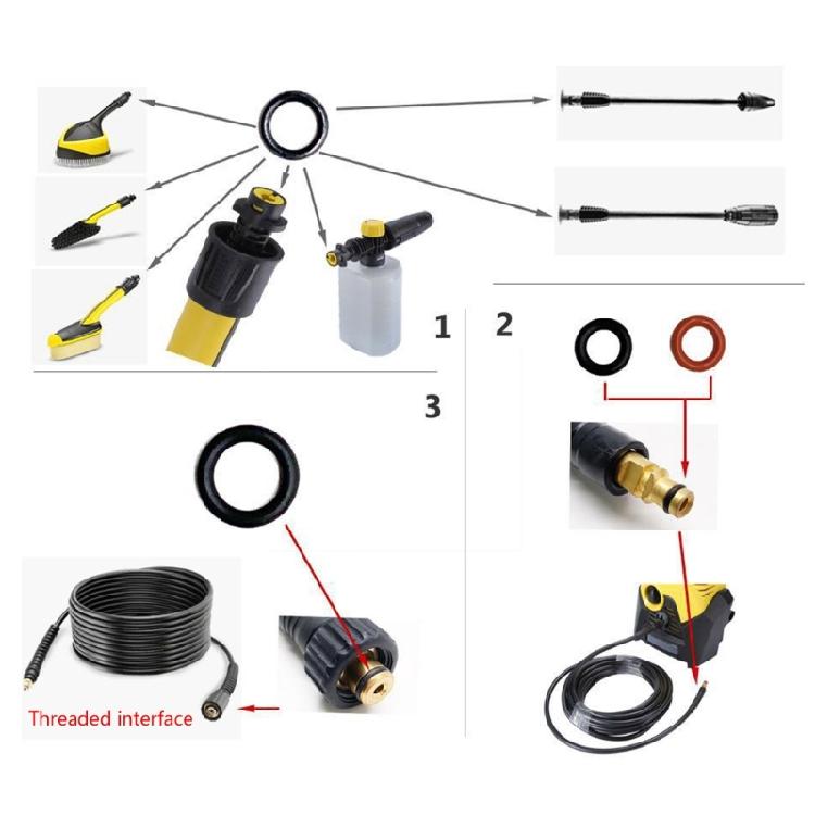 Těsnění pro koncovku hadice 2.640-729.0 Gumové těsnění O-kroužky Tlaková myčka pro K2 K3 K4