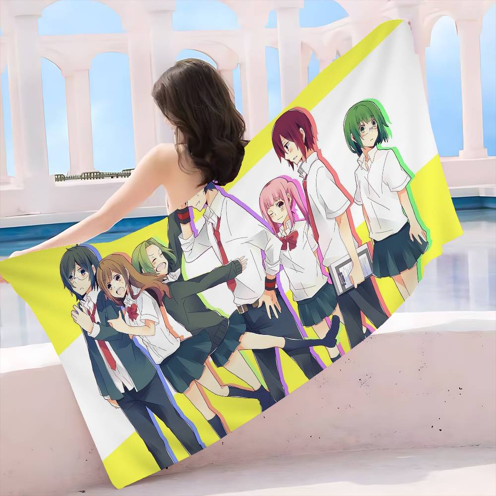 Horimiya Anime Strandtuch Bunte Handtücher für Mädchen Mikrofaser Schnelltrocknend Sandfrei Strand Yoga Spa Fitnessstudio Pool