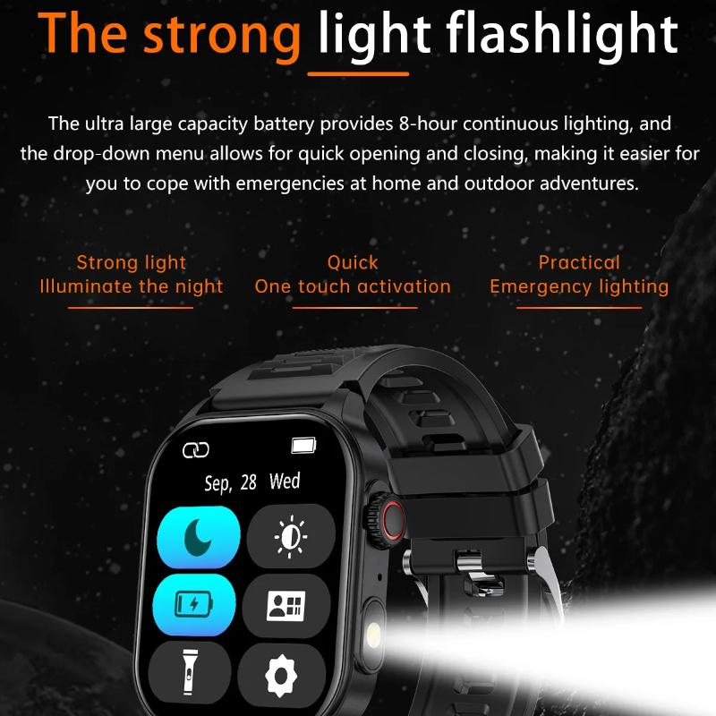 2025 New Women Smart Watch Flashlight 2.01” HD Display AI Voice Bluetooth Call Sports Watches Health Monitor Smartwatch Men