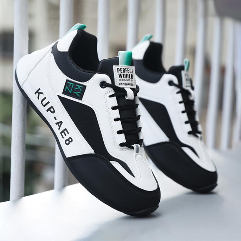 Fashion Mens PU Leather Waterproof Sneakers Casual Sports Shoes Men Lightweight Breathable Flat Non Slip Tenis Shoes Zapatillas Hombre