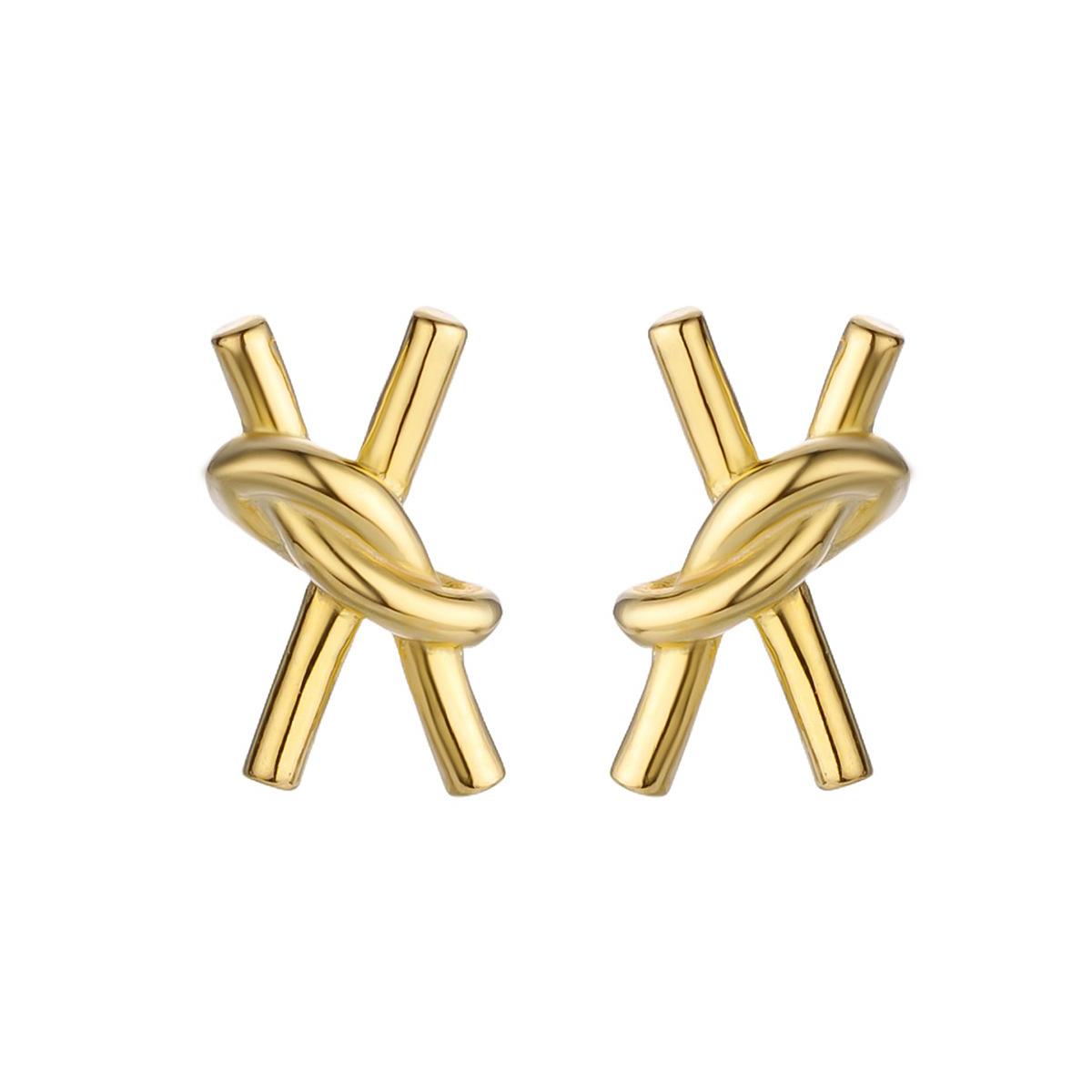 

Серьги-узлы из серебра 925 пробы, компактные серьги-канатные серьги из переплетенной веревки, геометрические серьги из металла премиум-класса 925 Silver