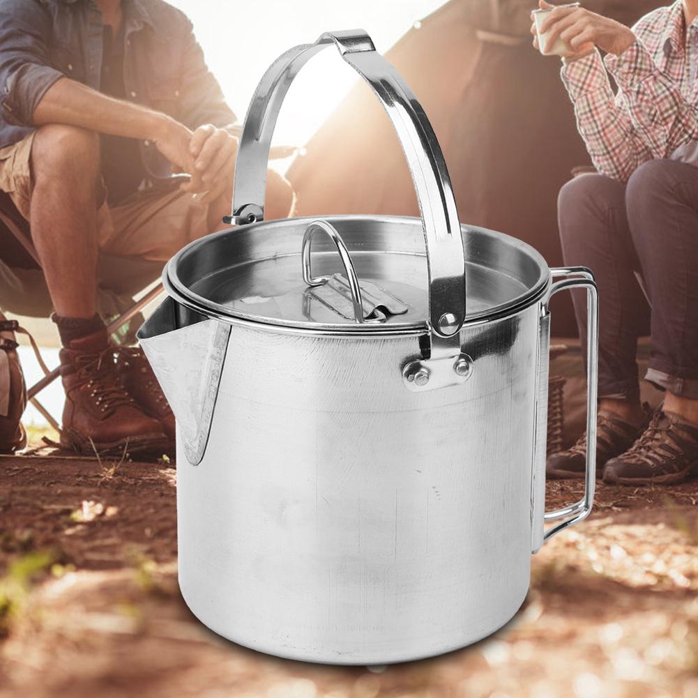 Outdoor Stainless Steel Durable Eco Friendly Portable Water Kettle Multiple Use Coffee Pot