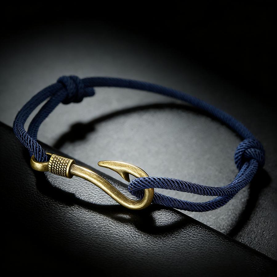 Vintage Fishhook Bracelet Men 10 Colors Available Environmentally Friendly Material Sports Sweat Absorbing Braslet Adjustable