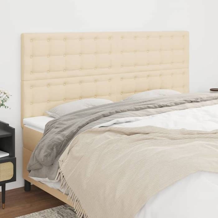 VidaXL Tête de Lit Meubles de Chambre à Coucher Accessoires de Lit Simple Têtes de Cadre de Lit Intérieur Crème 3116785