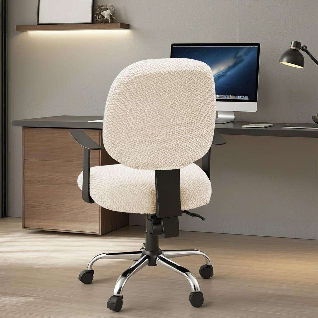 2pcs Jacquard Office Chair Cover Stretchable Office Computer Chair Slipcovers Washable Universal Desk Rotating Chair Protector