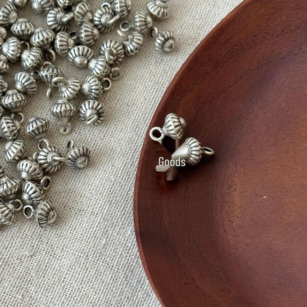 Handmade Thailand Silver Flying Saucer Spacer Beads for DIY Bracelet Accessories