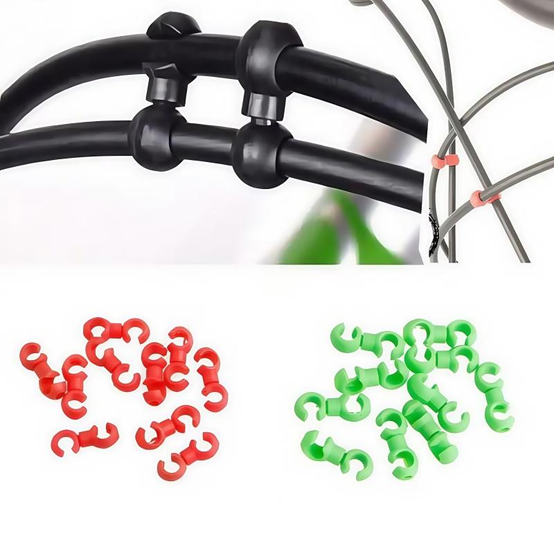 20pcs S Style Brake Cable Clips for Bicycle MTB Rotatable Line Hose Guide Line Hook Pipe Buckles For Cycling Accessories