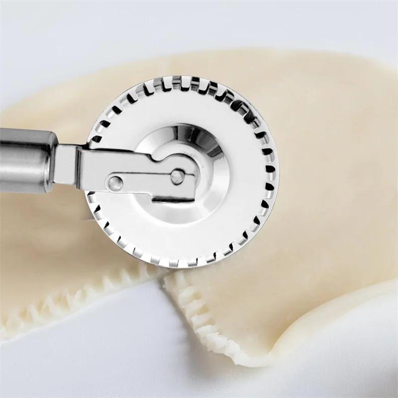 Stainless Steel Pastry Embossing Rolling Knife Double-sided Pie Filling Dumpling Rolling Lace Cutting Knife Edge Sealing Tools