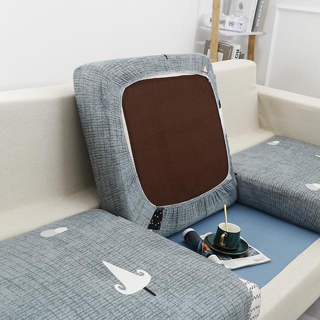 Leaves Stretchy Sofa Furniture Seat Cushion Cover Printed Sofa Cover Half Package Couch Stretch Slipcover Funiture Protector 1 /2 /3 /4 Seater