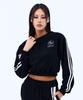 Mihag Ivy League Track Line Crop Sweatshirt (Black)