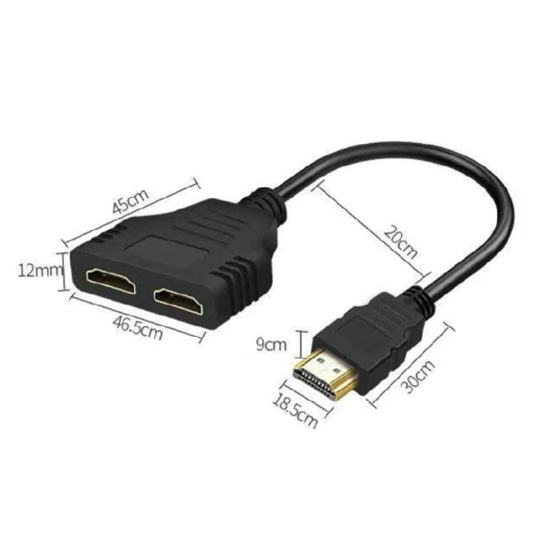 HDTV Splitter 1 To 2 Output for Double Monitors 1 In 2 Out 1080P Video Support for Computer TV and Gaming Deskop