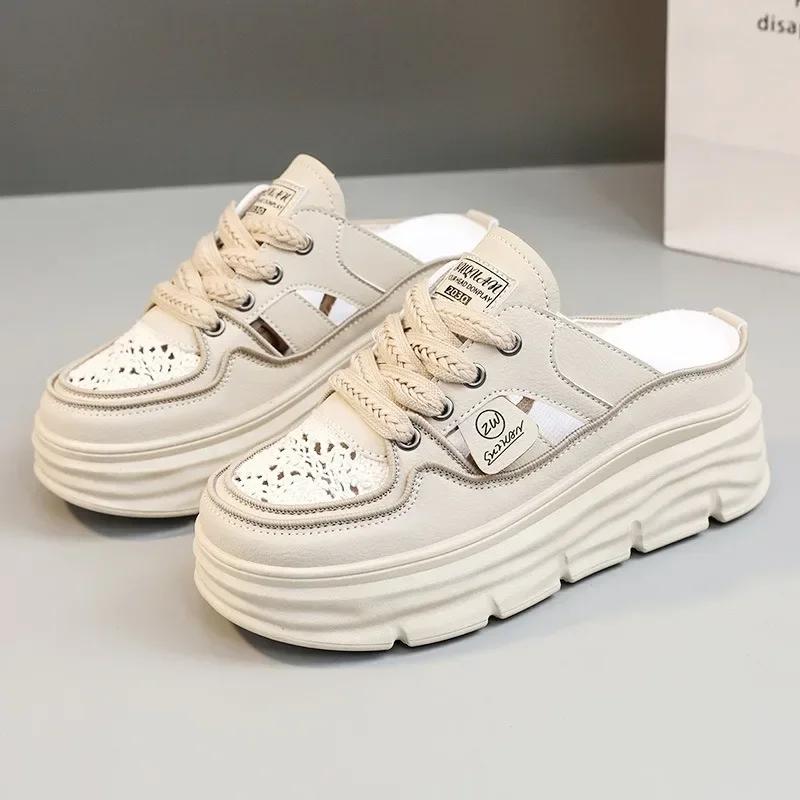 Designer Innovate Brand Hot Sale Casual Shoes for Women Fashion Chunky Woman's Half Slippers New Women Sandals Zapatos De Mujer