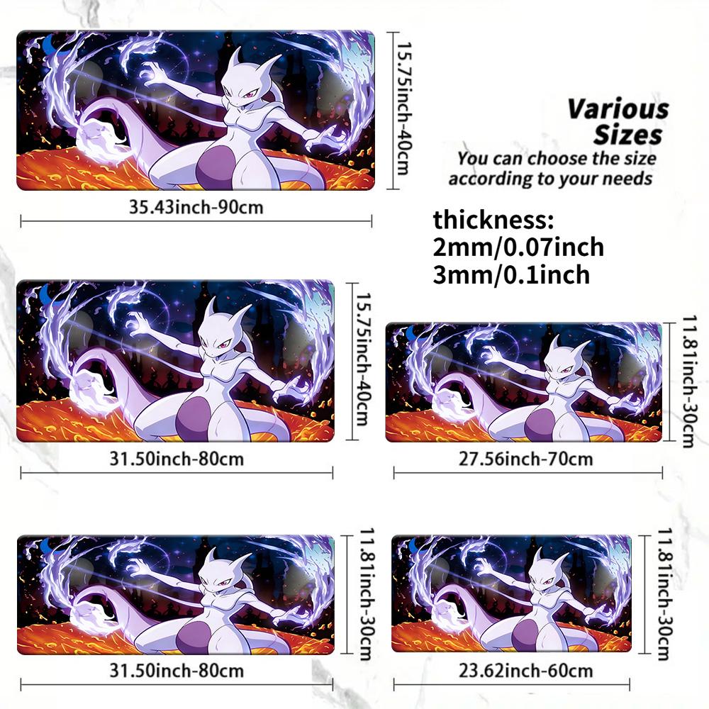 Lucario Pokemon Training Session Gaming Mouse Pad with NonSlip Rubber Base 30x80x0.2cm