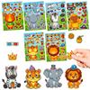 6 Sheets/Pack Cute Animal Face Stickers Diy Cartoon Animal Stickers Children'S Early Education Handmade Puzzle Stickers