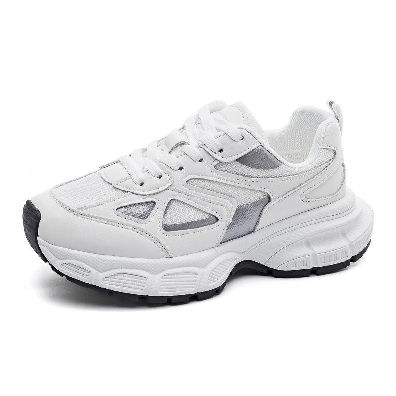 Women's shoes new autumn mesh breathable platform white shoes student casual sports shoes