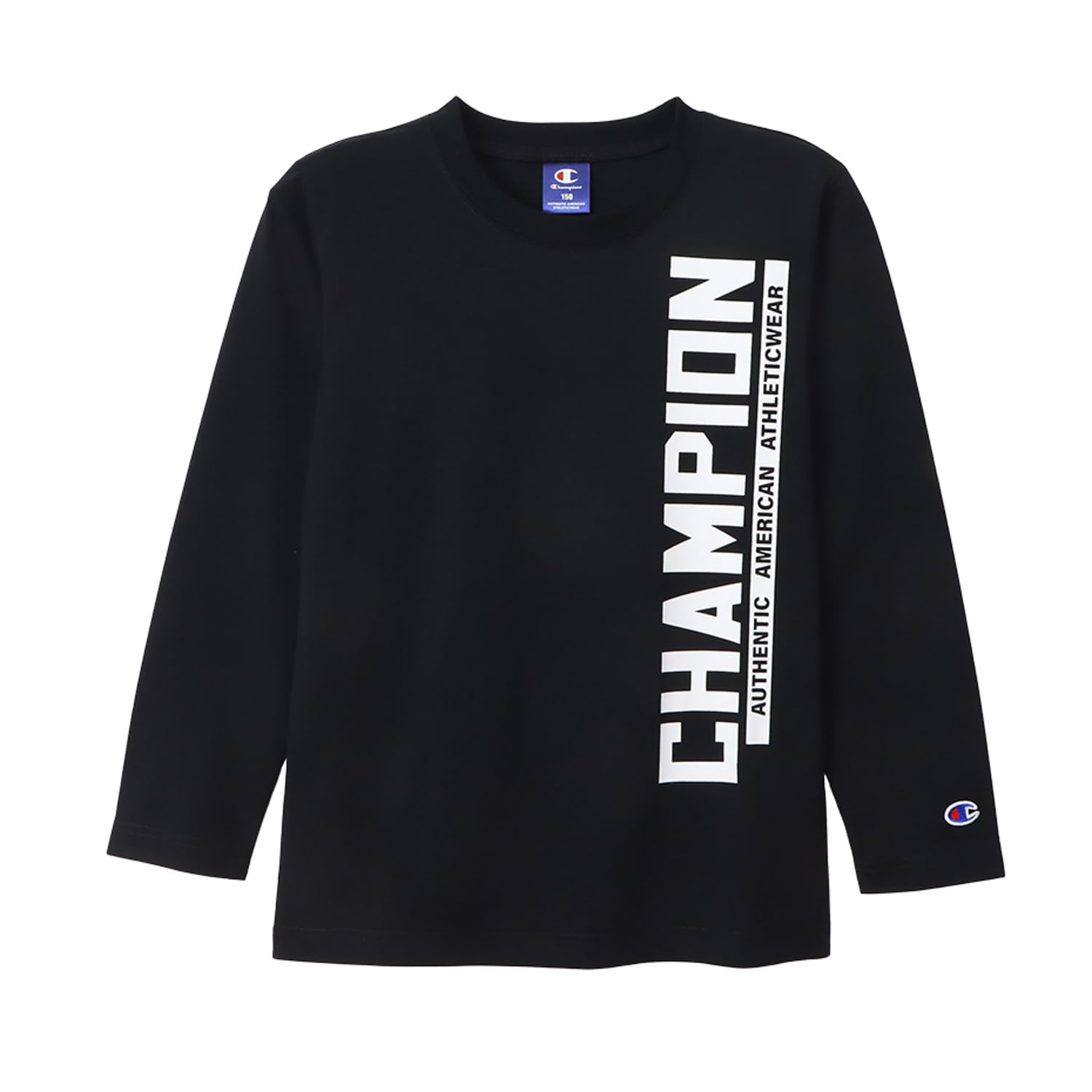 

Champion Long Sleeve Round Rubber School Kids T-Shirt, Neck, Quick-Drying, Print, Boys, Black, CK-AS404 чёрный