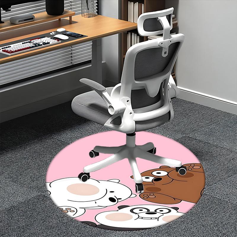 Runder Teppich Stuhlmatte: Süßes Cartoon-Tierdesign für Heimdekoration, Bürogebrauch und als Geschenk - Geeignet für Schlafzimmer, Wohnzimmer s0501b